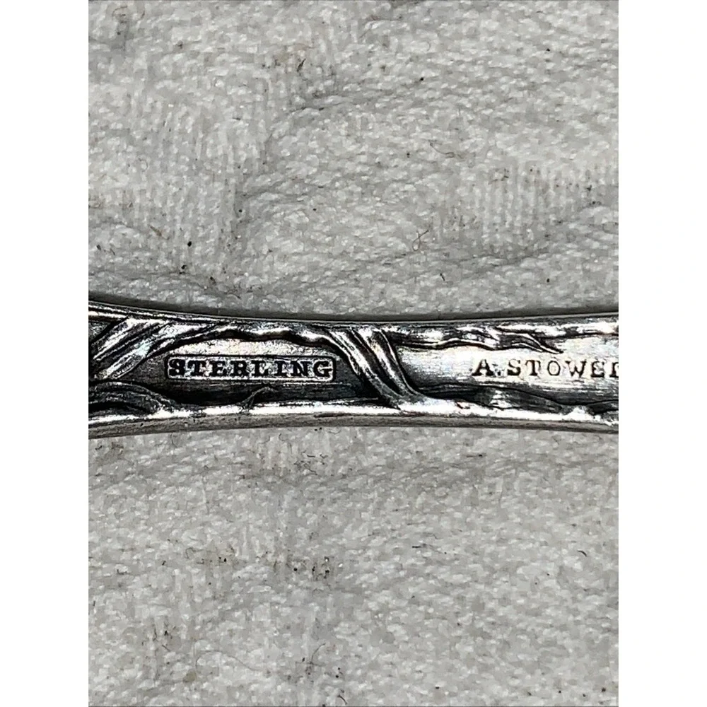 WALLACE NOUVEAU FLORAL STERLING SUGAR SPOON 35g Orchid Ornate Engraved Bowl 6.25